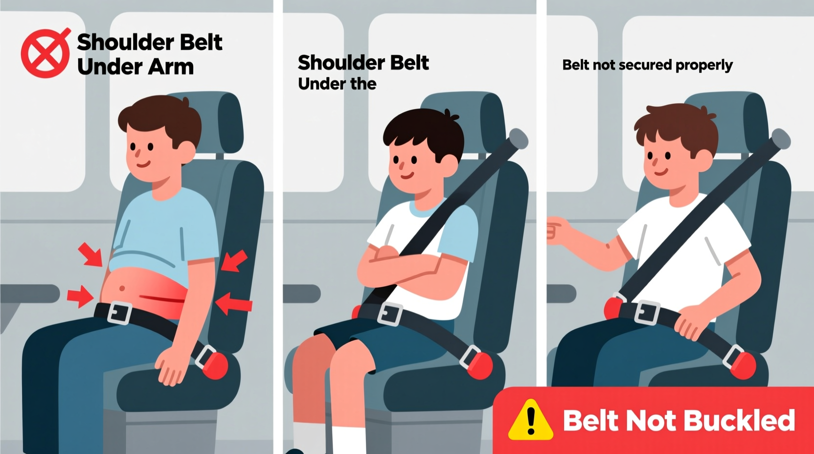 3 Most Common School Bus 3-Point Seat Belt Misuse Errors