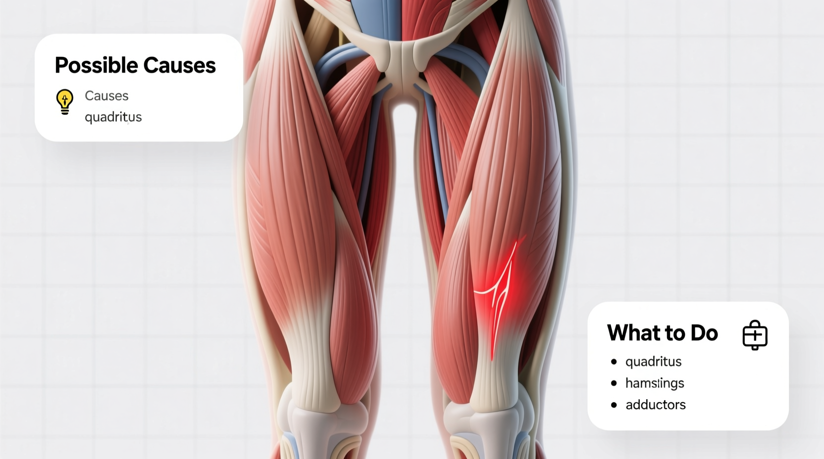 thighs sore for no reason possible causes and what to do