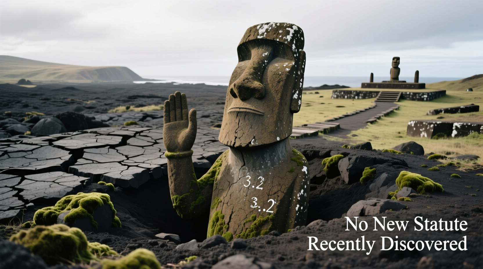 a new statue on easter island