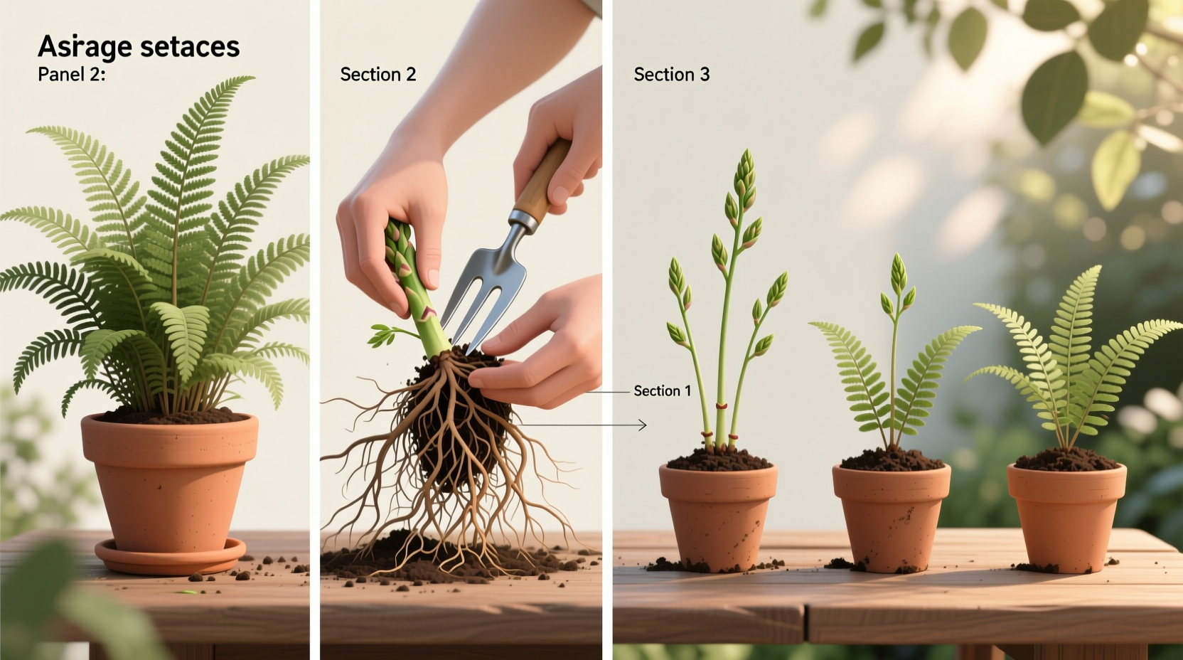 how to divide asparagus fern