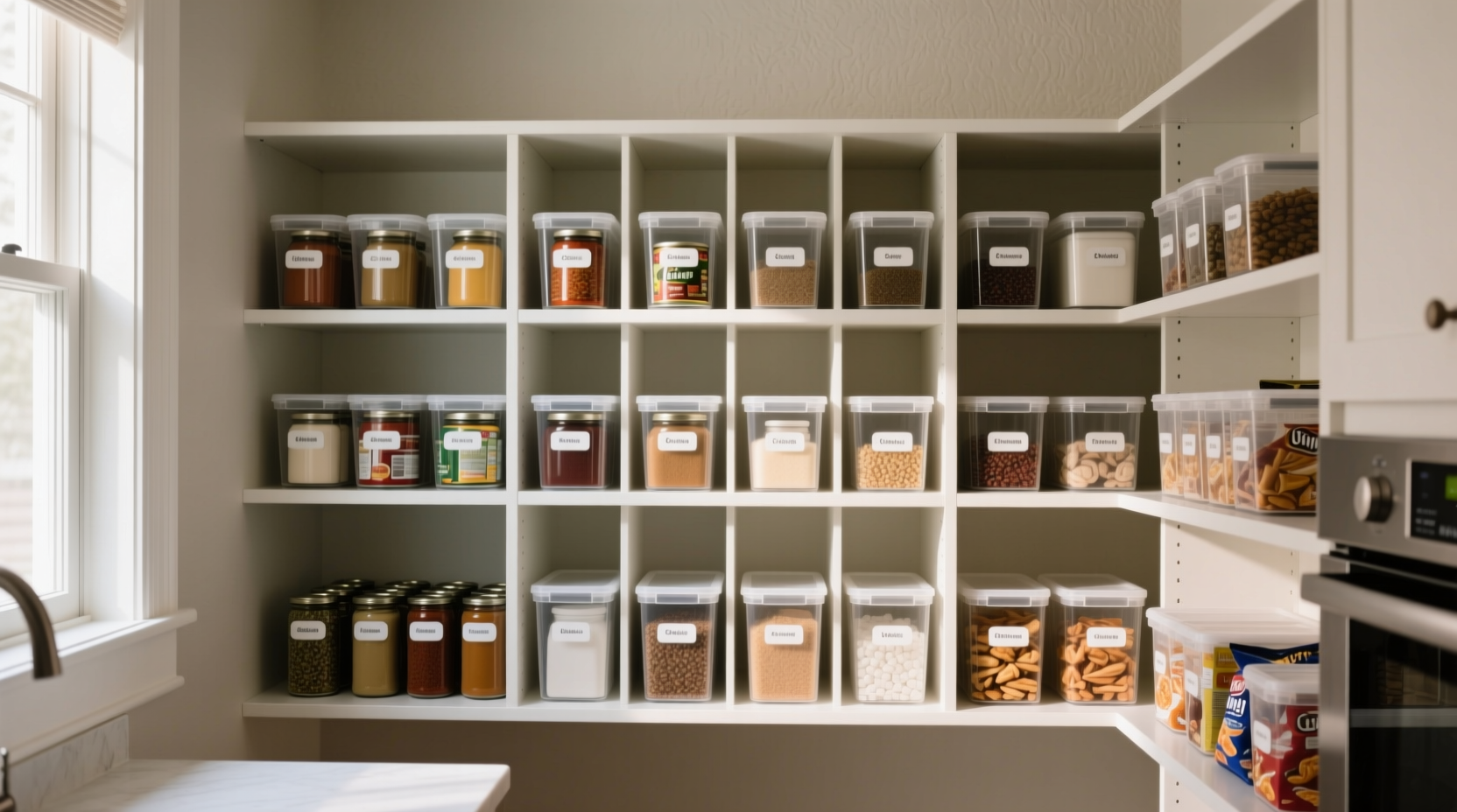 how to organize a pantry with deep shelves