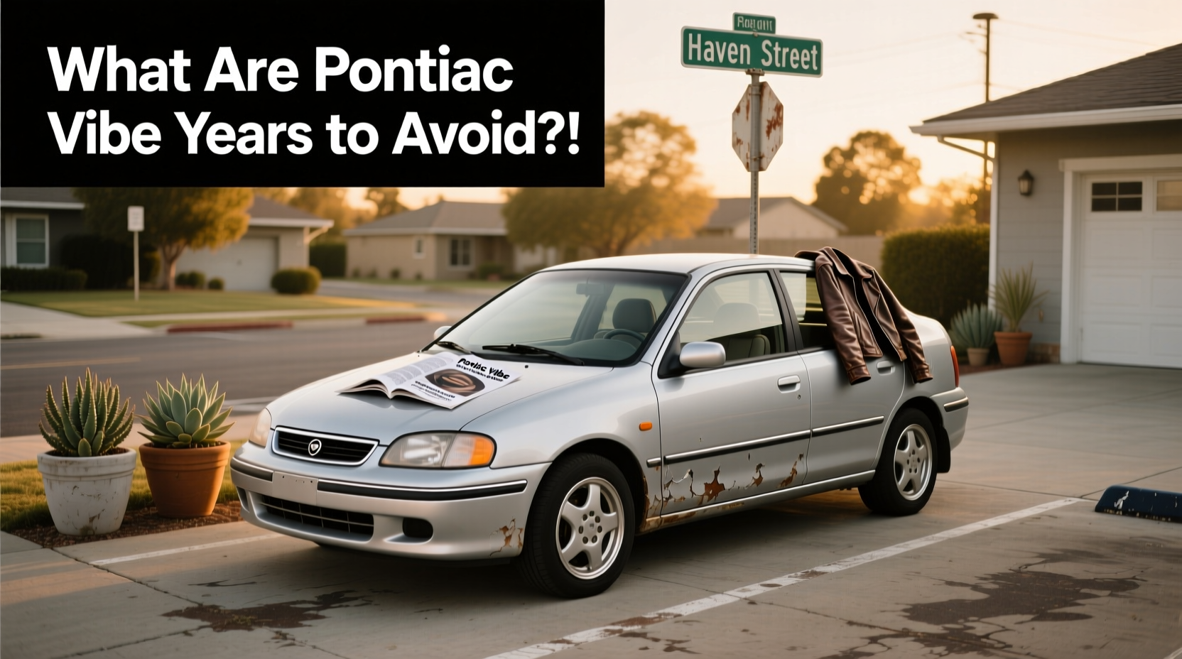 Side view of Pontiac Vibe hatchback showing rear cargo area