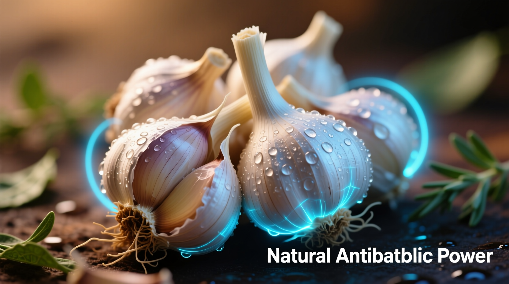 Fresh garlic cloves showing antibacterial properties