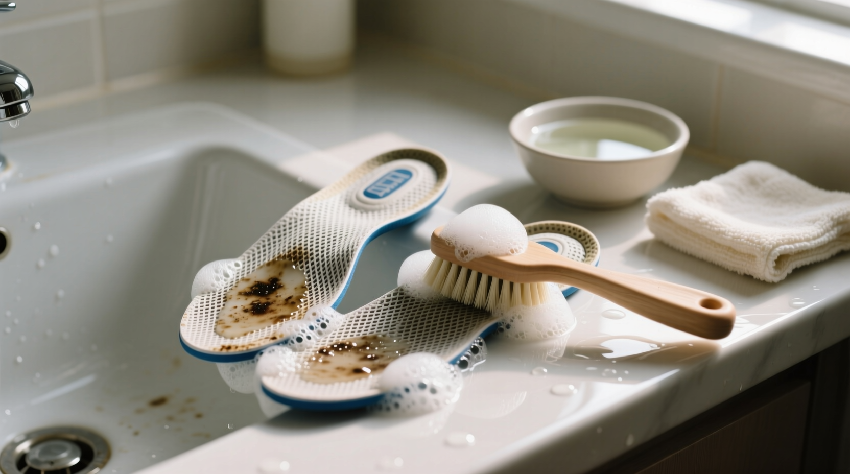 how to clean insoles of shoes
