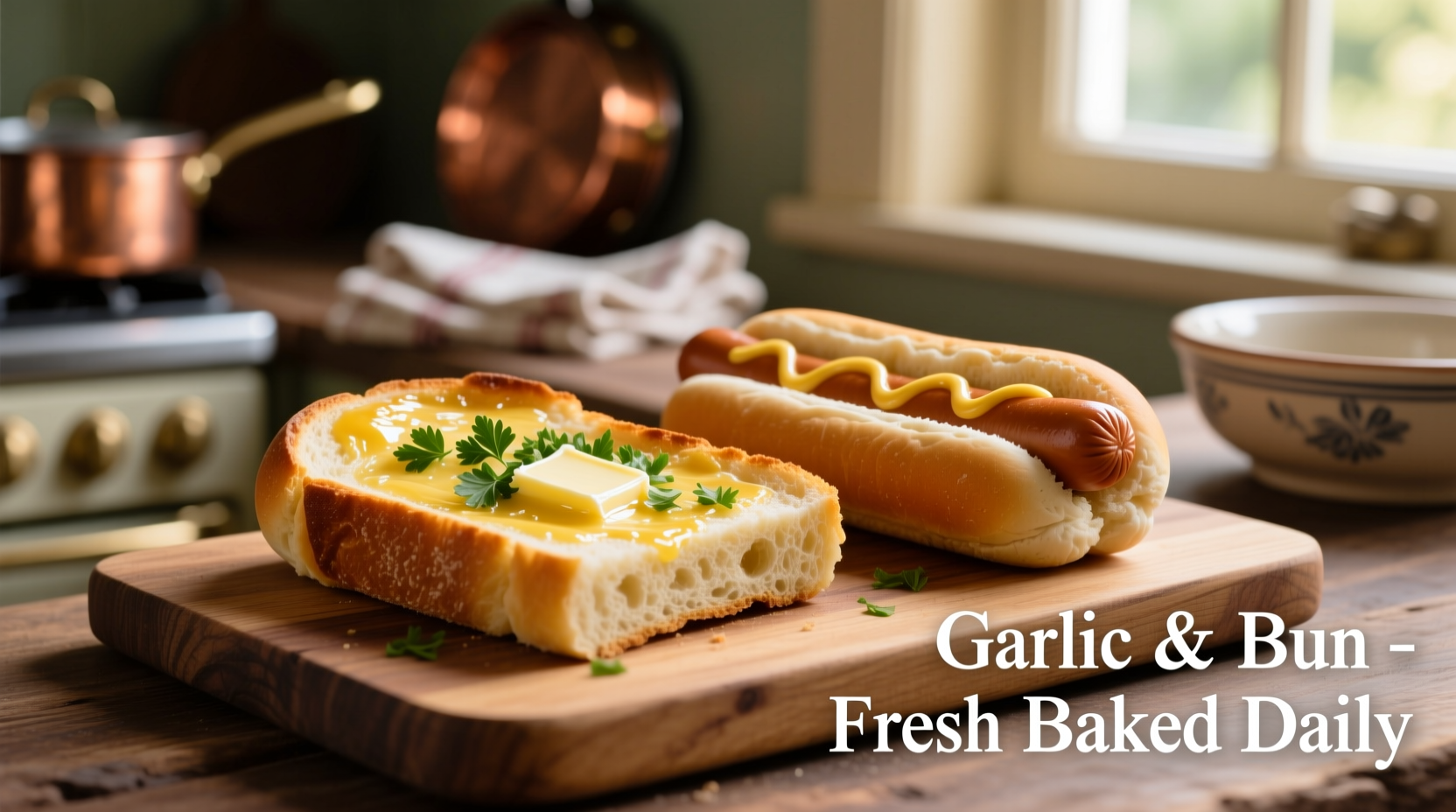 hot dog bun garlic bread