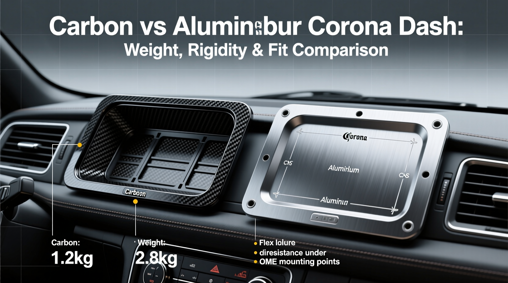 carbon vs aluminum corona dash