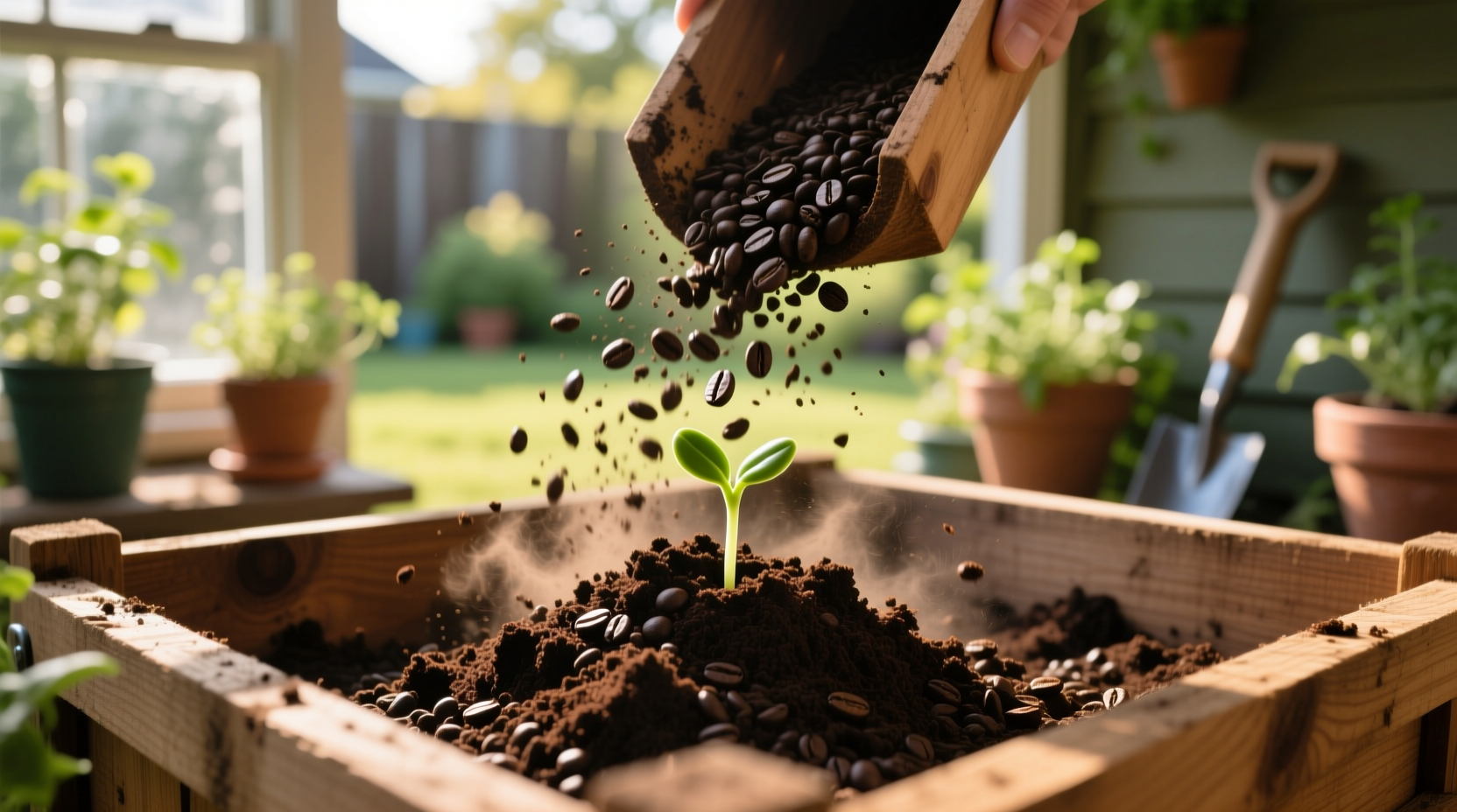 compost your used coffee grounds to kickstart your own