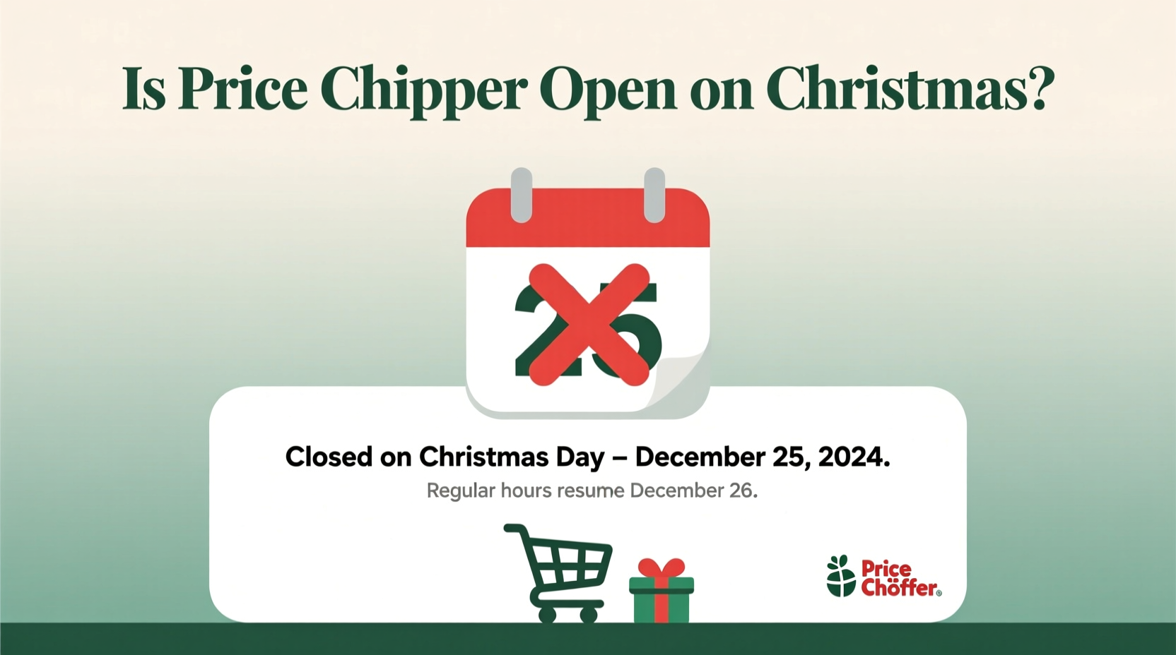 is price chopper open on christmas