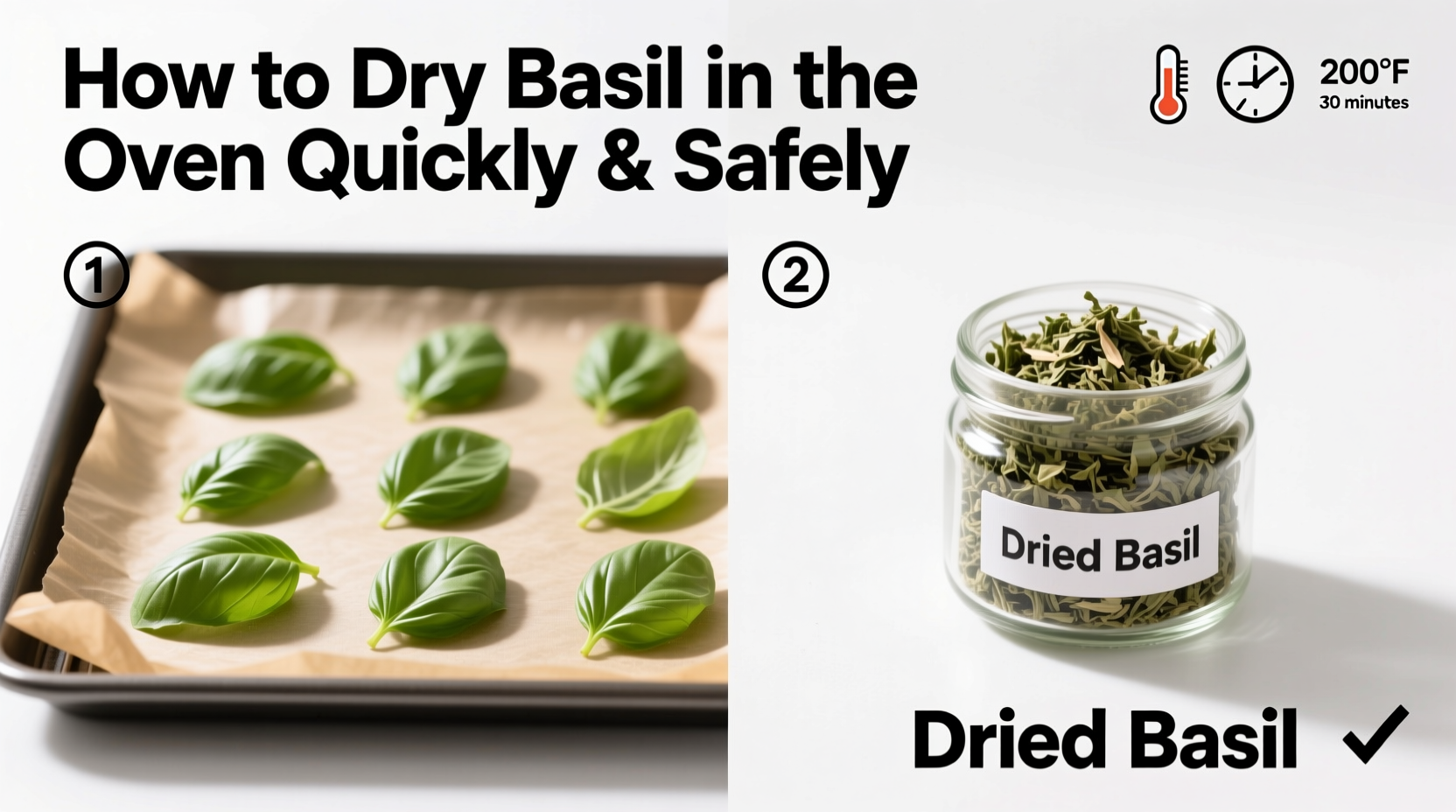 how to dry out basil in the oven