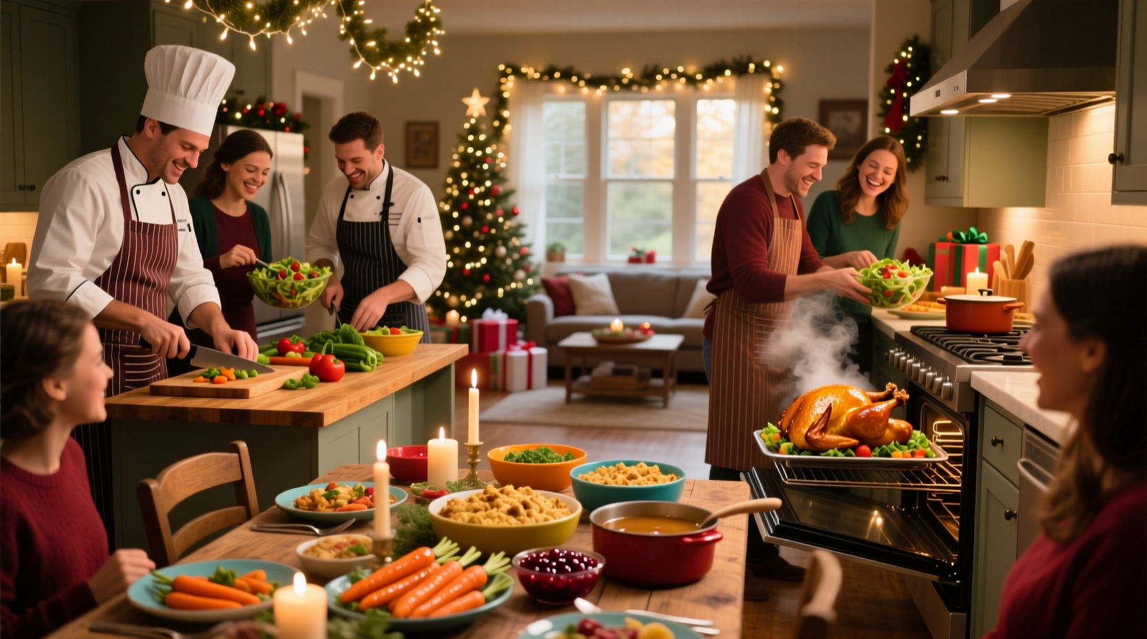 organize and cook a holiday dinner for a crowd