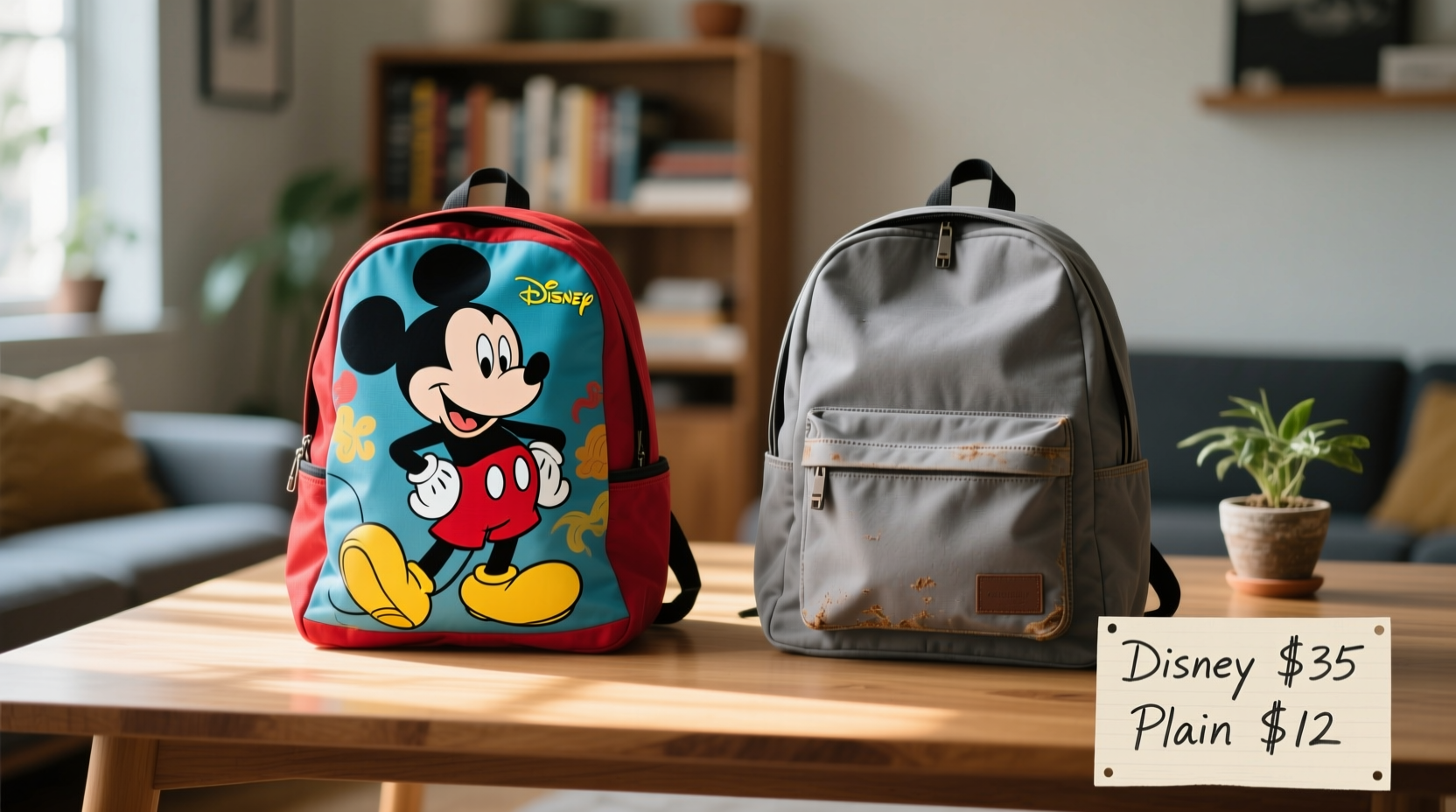 disney backpack vs plain backpack are the characters worth the extra money