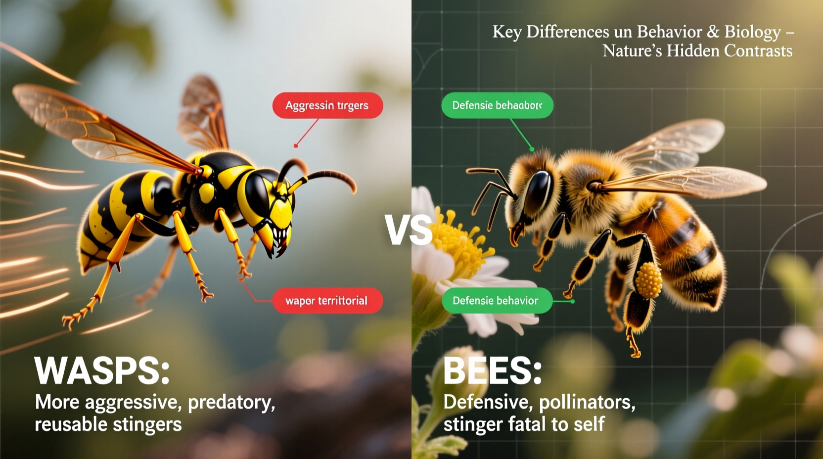 why are wasps more aggressive than bees key differences