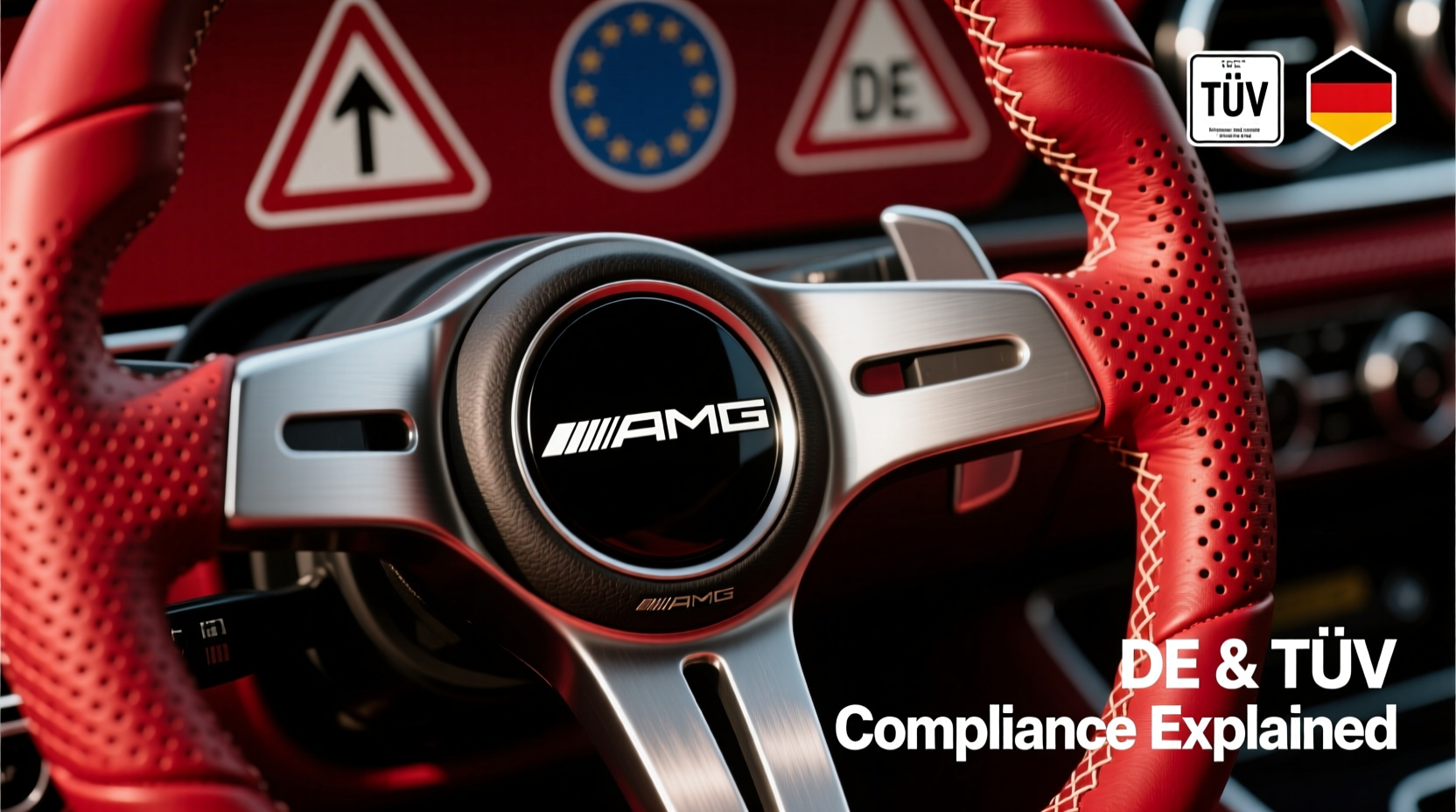 red amg steering wheel uk de tuv