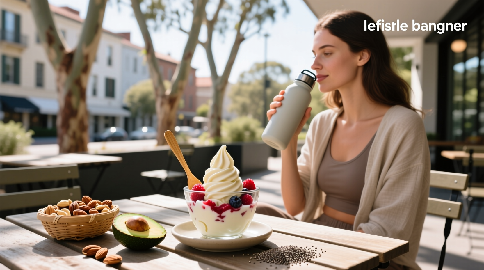 Person comparing nutrition labels of regular and low-carb frozen yogurt