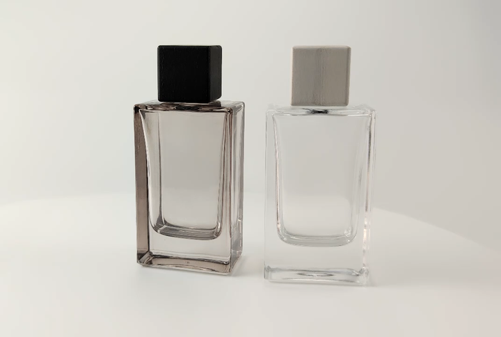 80ml crystal clear grey coated color glass crimp pump perfume