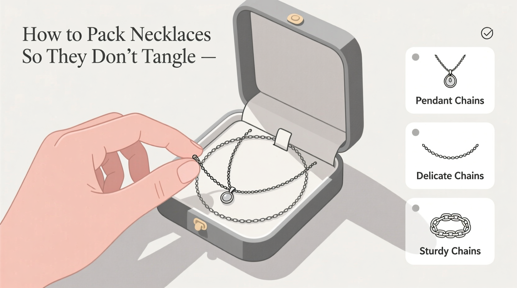how to pack necklaces so they dont tangle