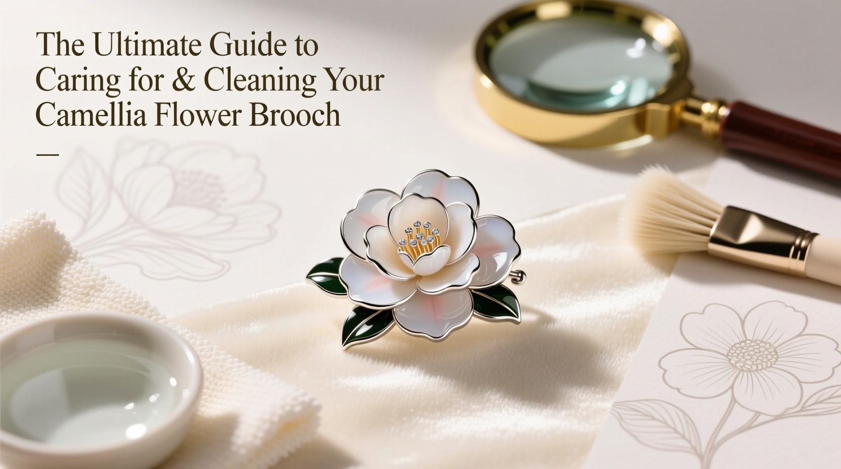the ultimate guide to caring for and cleaning your camellia flower brooch safely and effectively