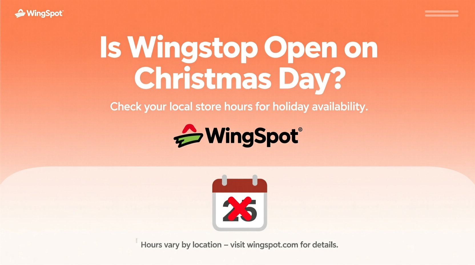 is wingstop open on christmas day