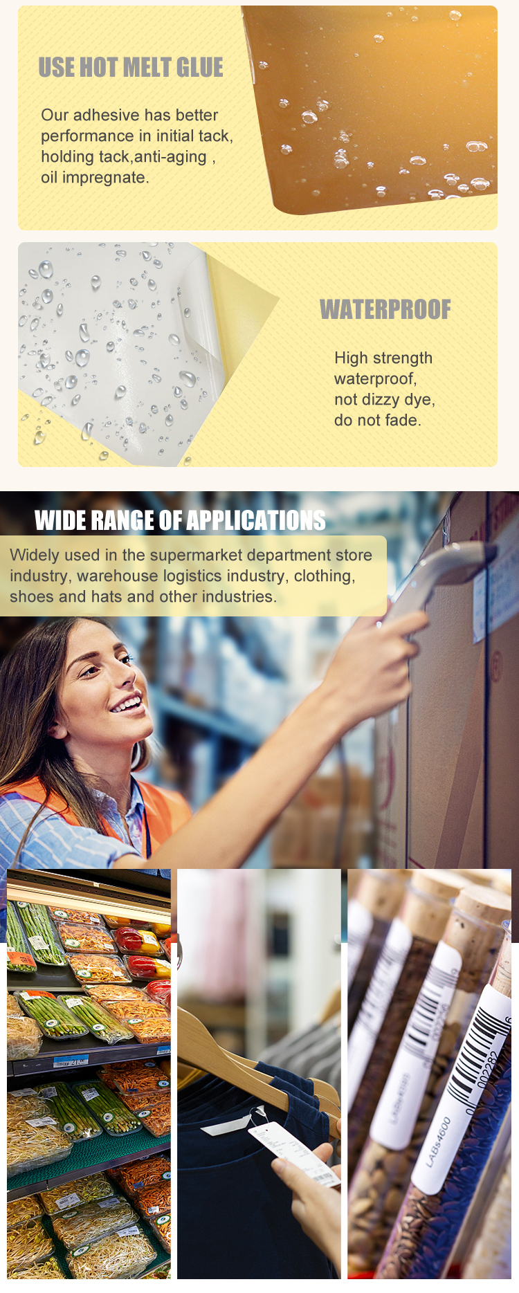 GSF self adhesive sticker paperbe printed label or sticker