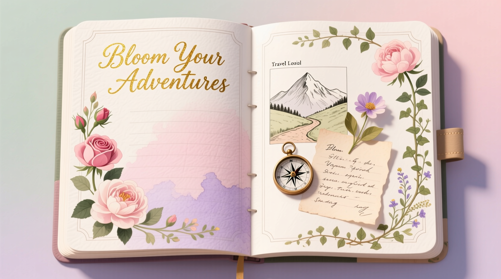 bloom your adventures a step by step guide to starting a travel diary with beautiful floral pages