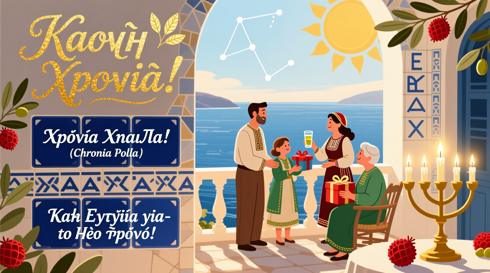how to wish happy new year in greek