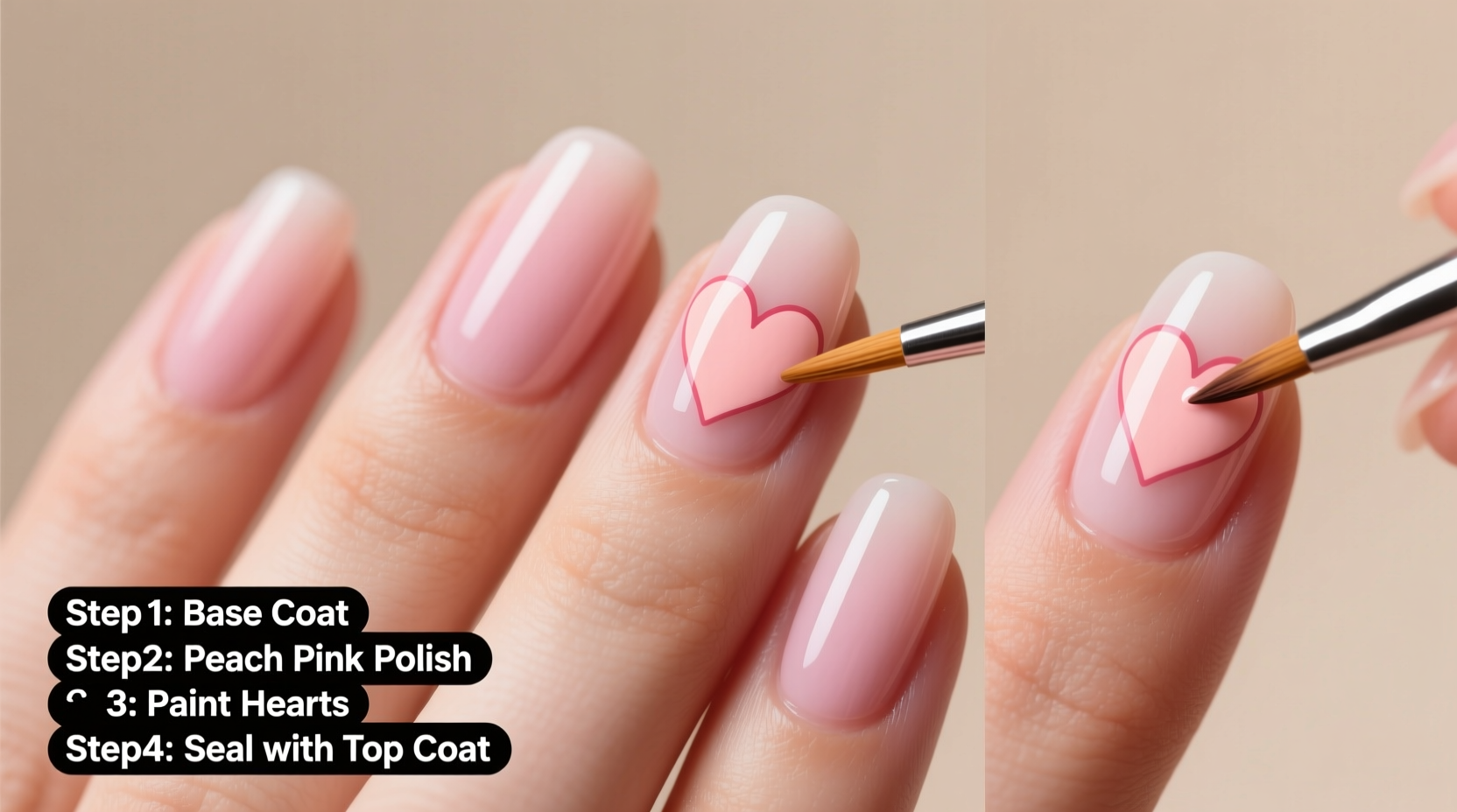 step by step guide to creating stunning peach heart nail art designs at home