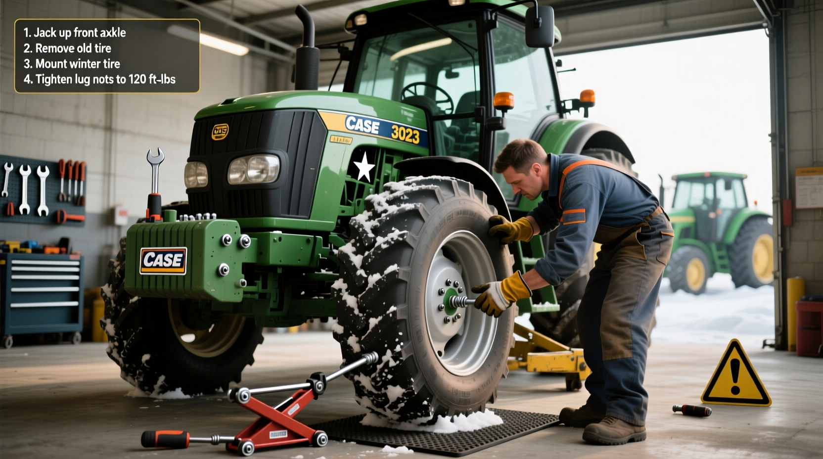 How to Install Winter Tires on a Case 3023 Tractor