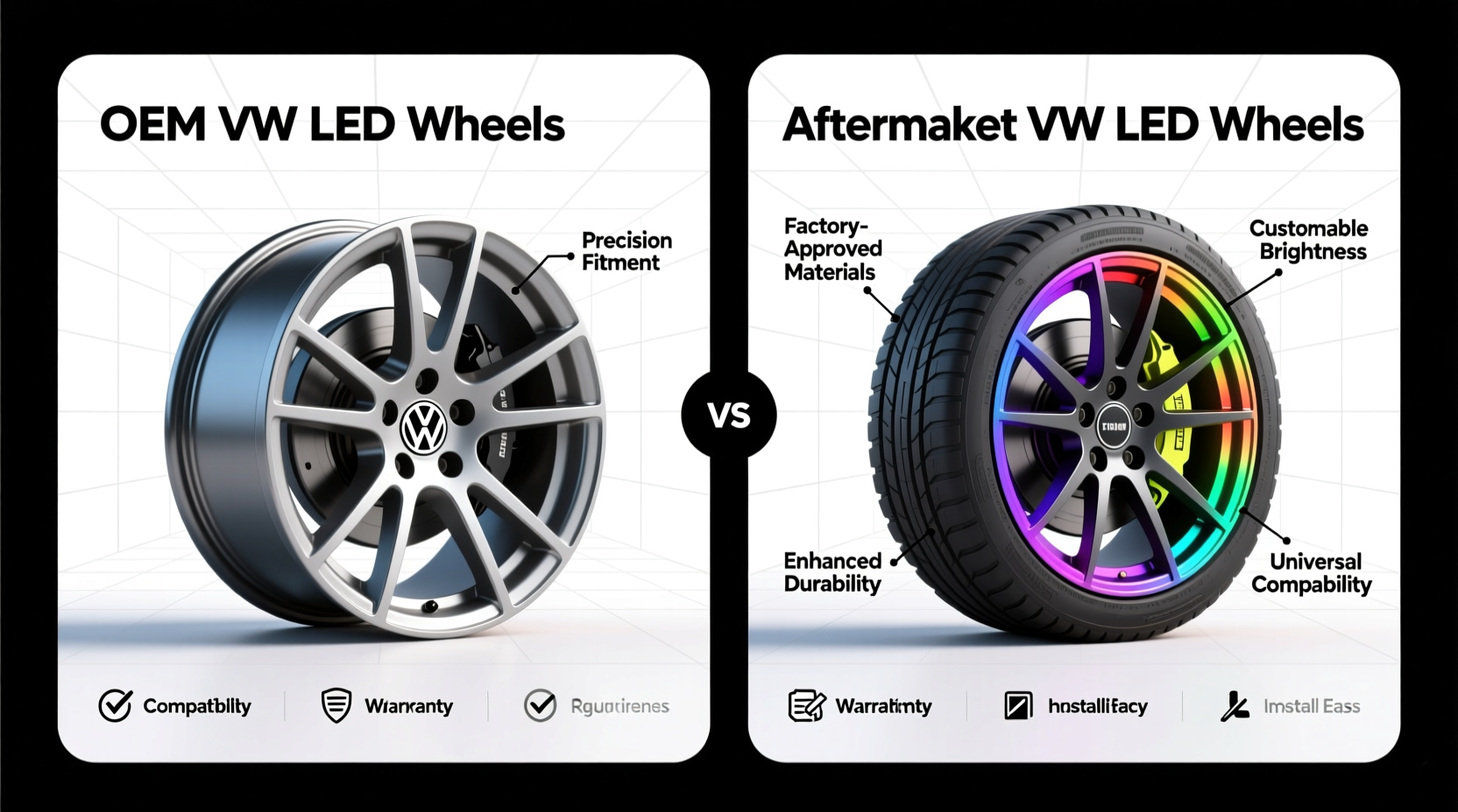oem vs aftermarket vw led wheel