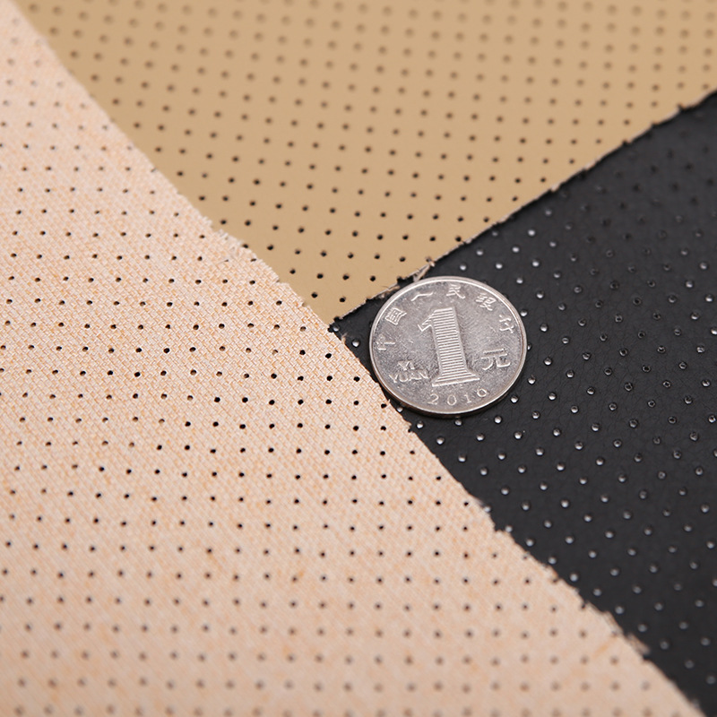 2020 New Style Black Perforated Commercial Marine Grade Upholstery Vinyls Faux Leather Fabric Perforated Vinyl Leather Cloth
