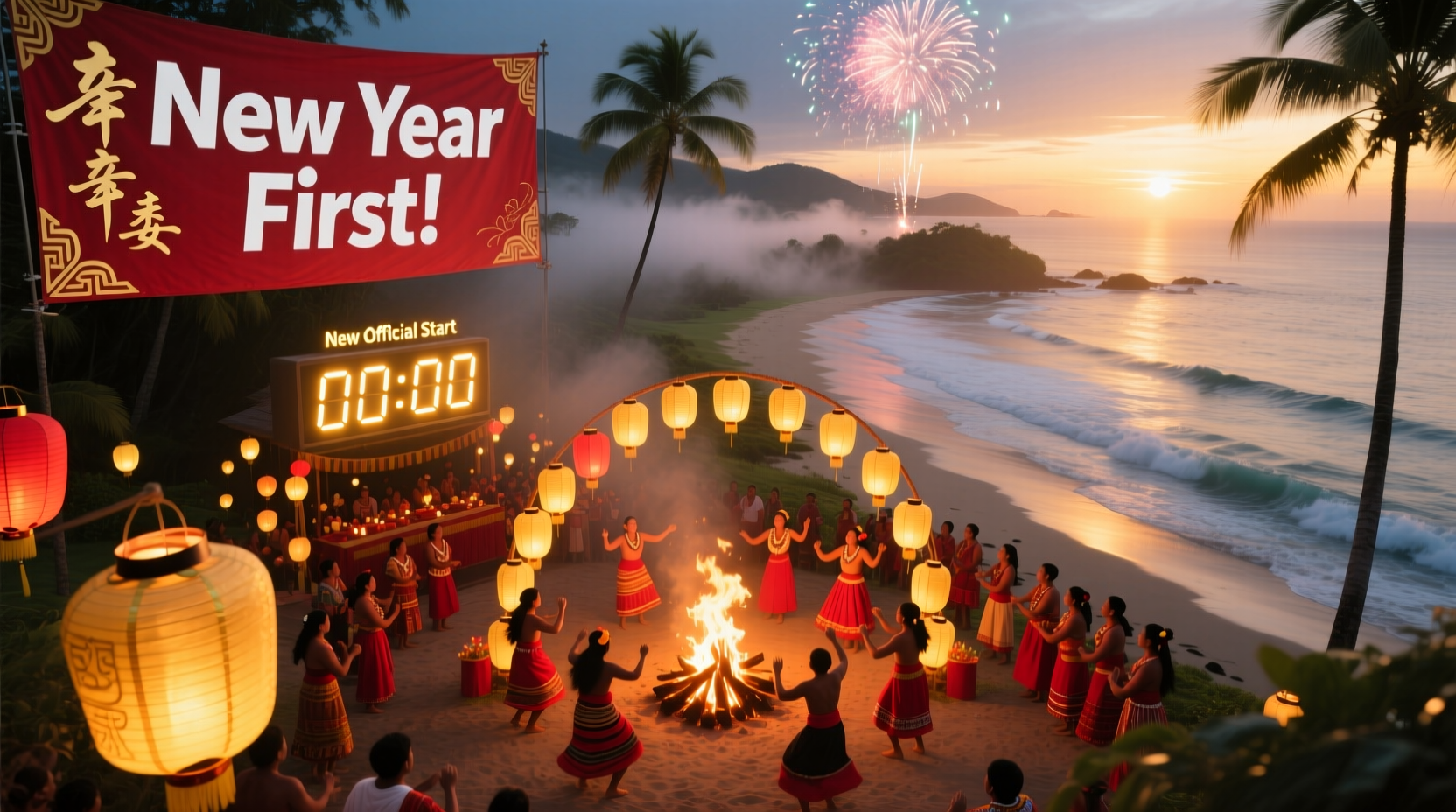 which country celebrate happy new year first