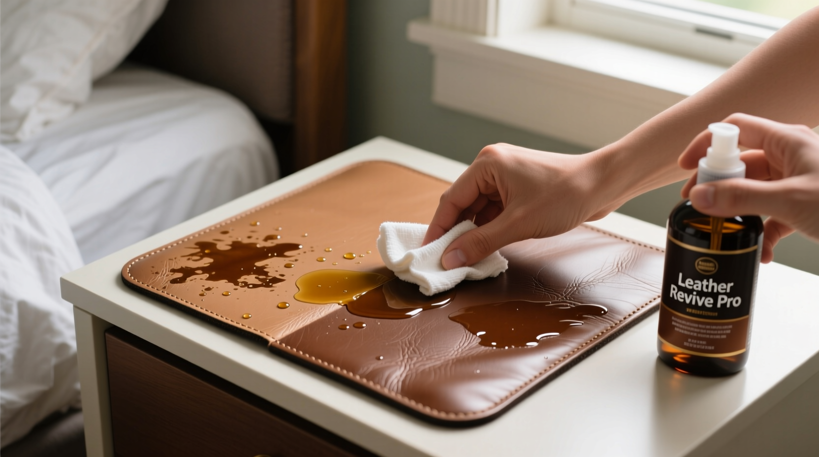 effective methods to remove oil stains from your bedside table leather mat safely and quickly