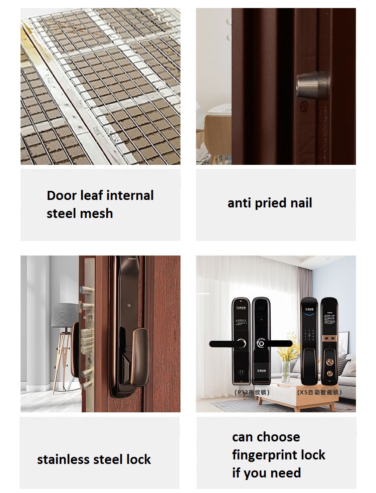 safety italy external security home doors italian brown color smart wooden front door armored