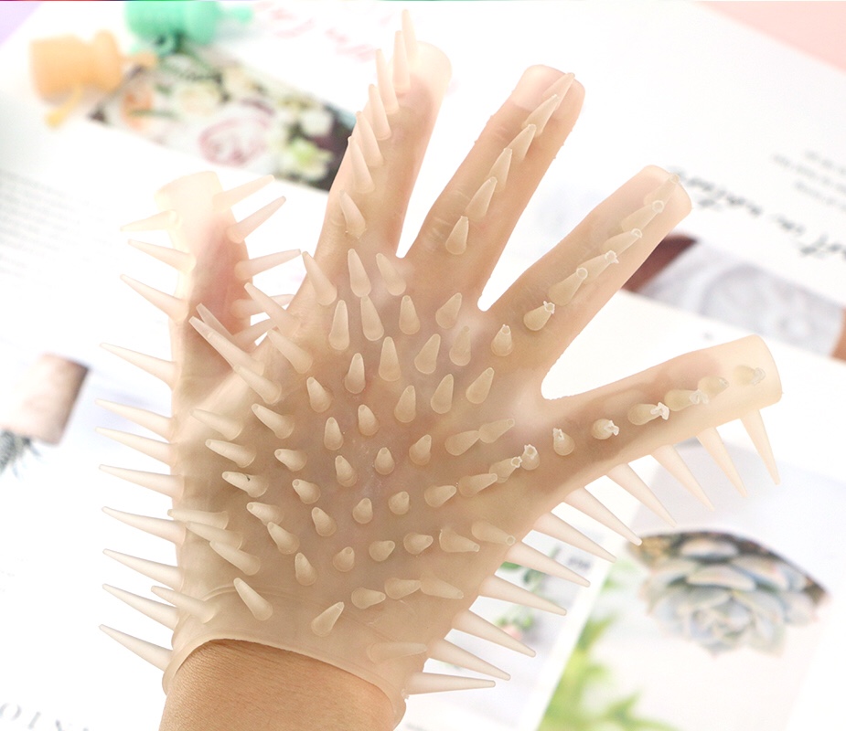 tpr可爱河豚手套女孩尖刺手套