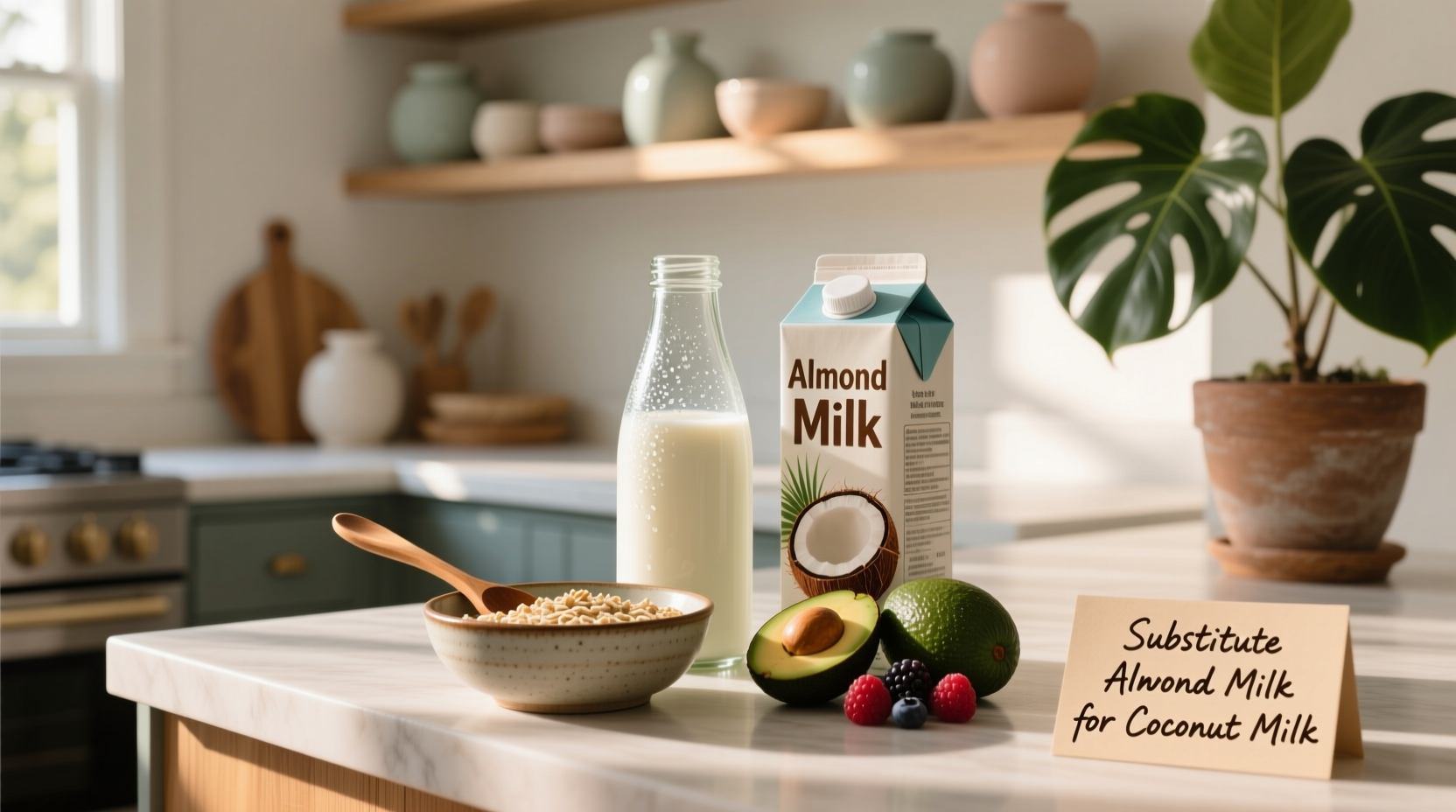 almond milk for coconut milk substitute