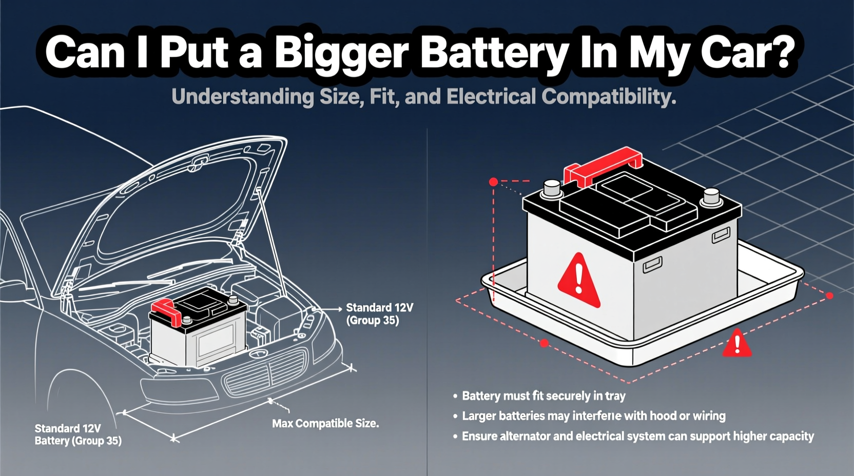 can i put a bigger battery in my car