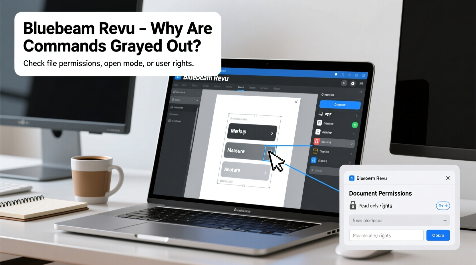 bluebeam revu why are document commands grayed out