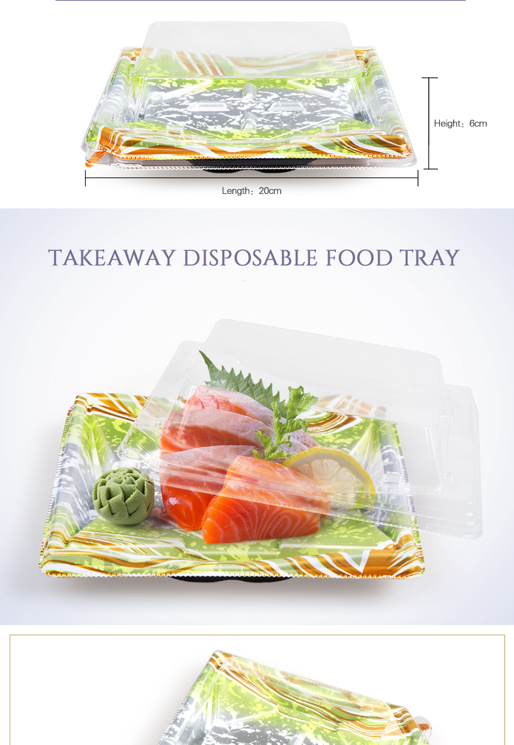 EPK wholesale fancy printing rectangle disposable sushi container