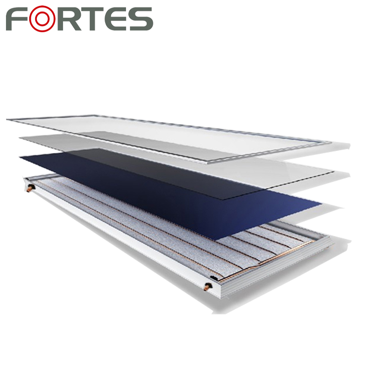 Fortes flat panel solar heating cooling hot water air source heat pump water heater