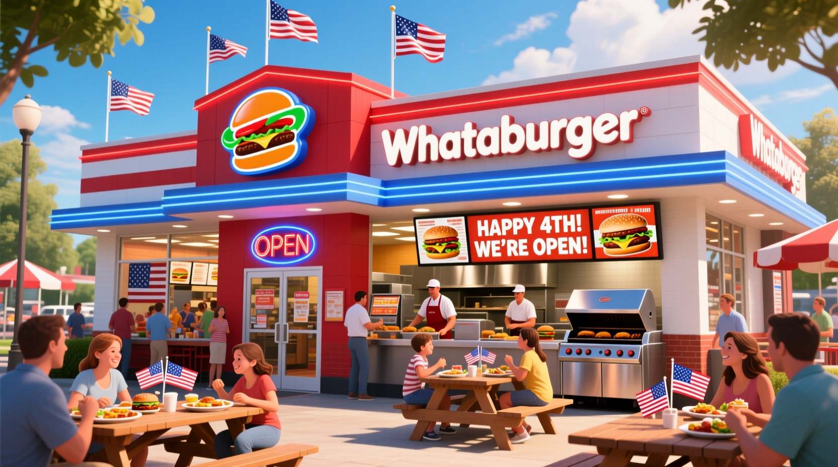 is whataburger open on 4th of july
