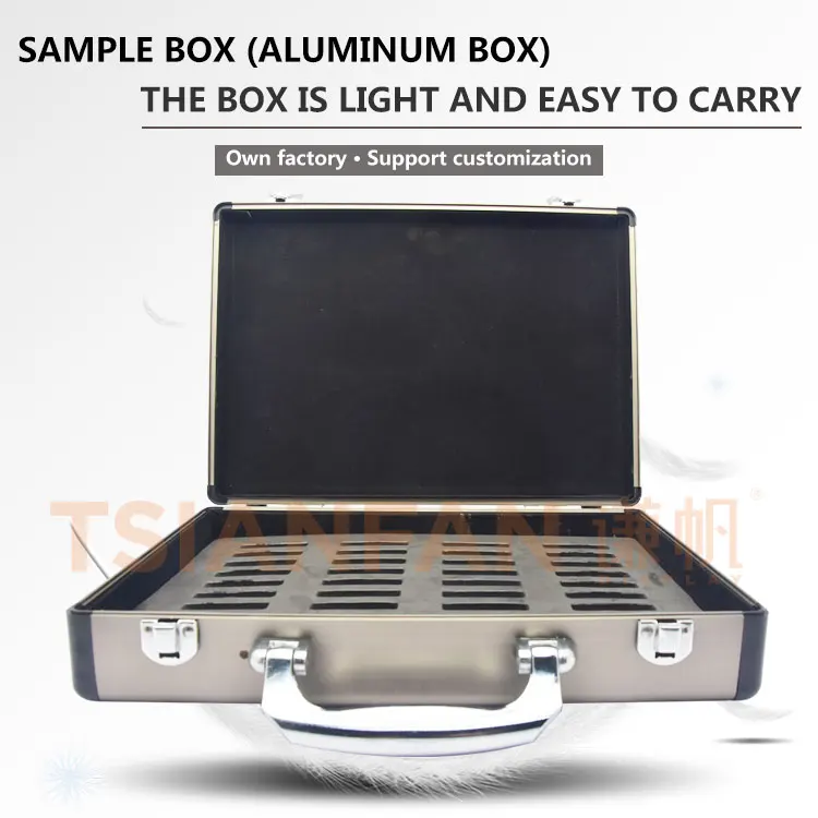 Portable Suitacasertable Suitcase Embossed Carry Edc Hardware Sample Storage Granite Tumbled Stone Display Case