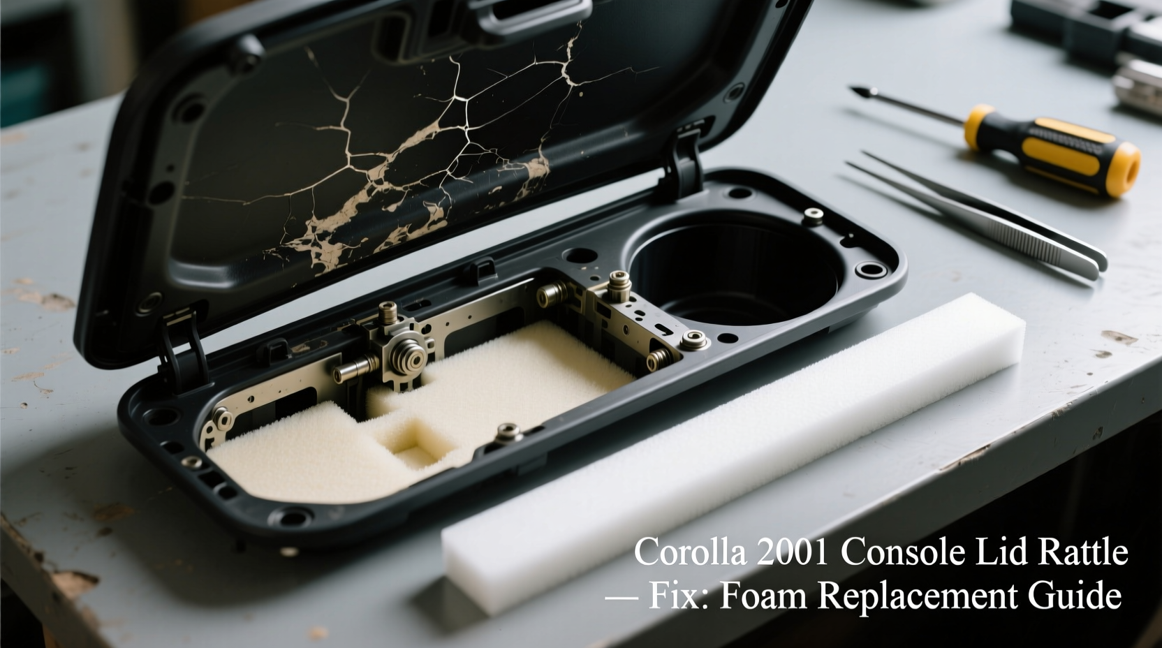 corolla 2001 console lid rattle fix