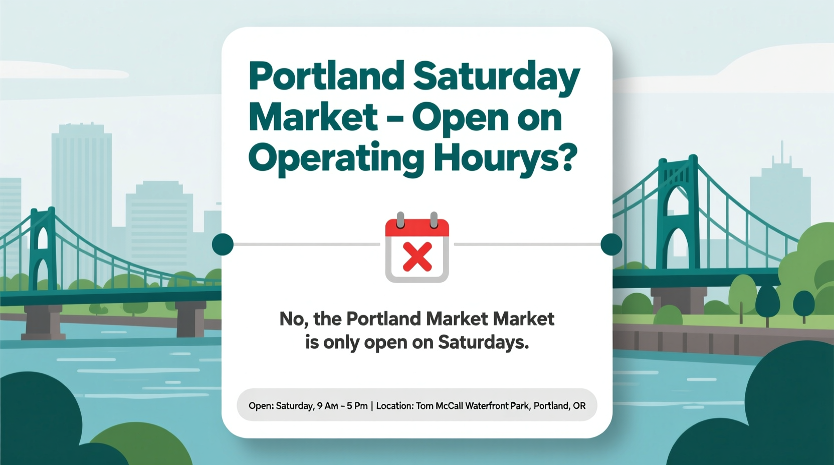 is portland saturday market open on sunday