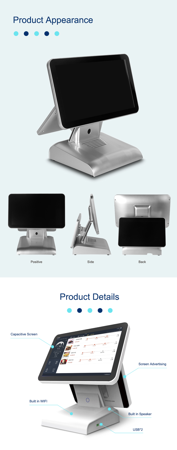 15.6'' I7 Touch pos tablet billing machine windows POS terminal