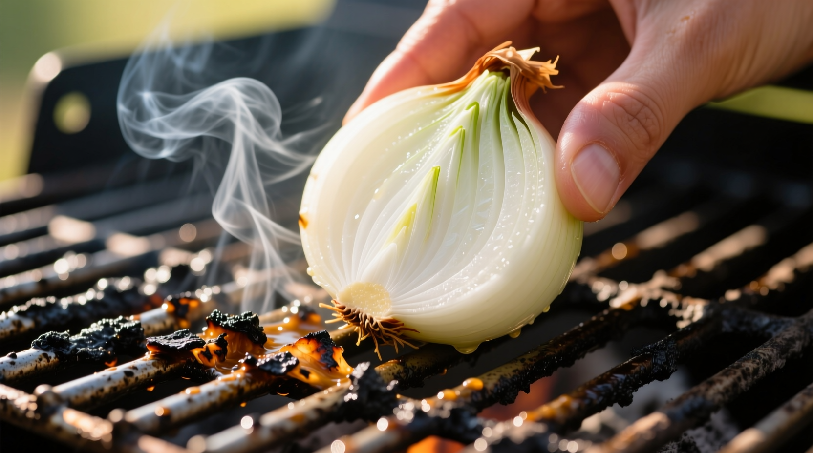onion to clean grill