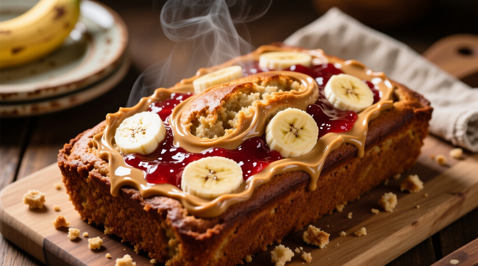 peanut butter and jelly banana bread