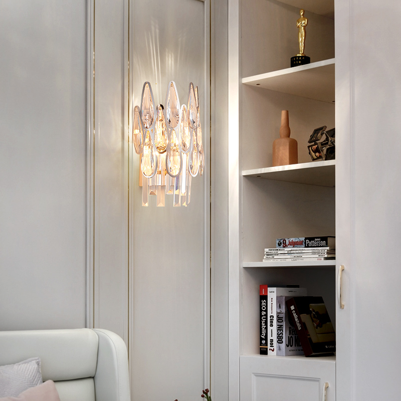 Hot New Product Modern Crystal Wall Light Hotel Wall Lamp For Bedroom