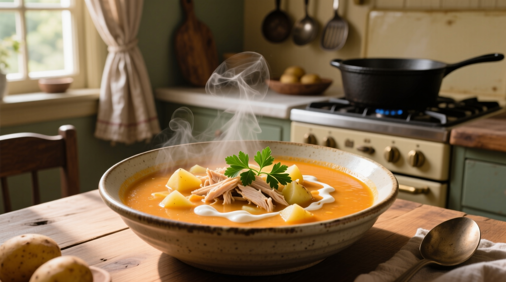 potato soup with chicken broth
