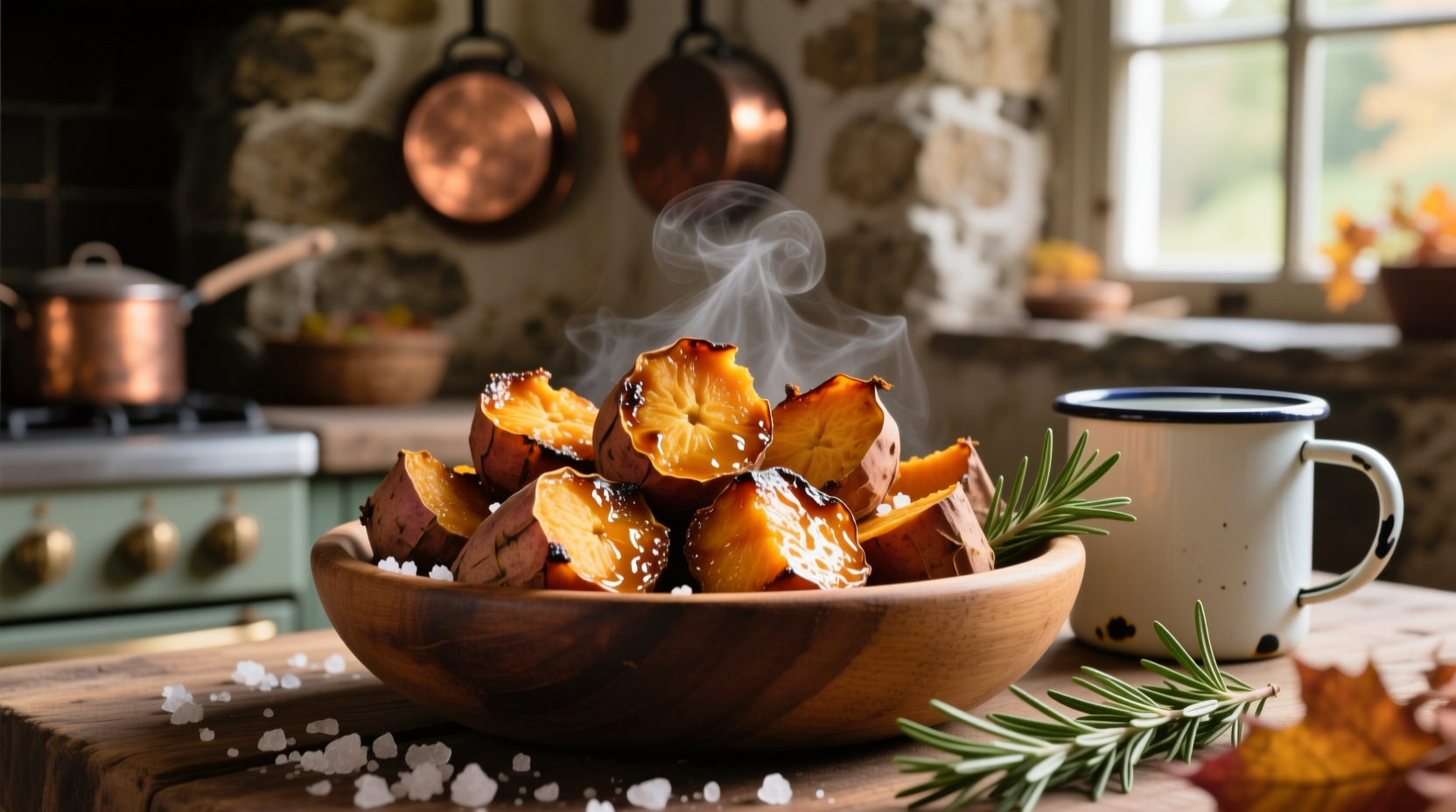roasted sweet potato chunks