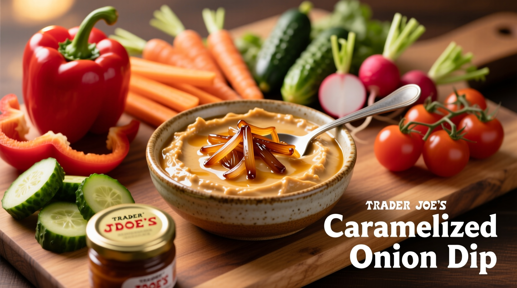 Trader Joe's caramelized onion dip with vegetable platter