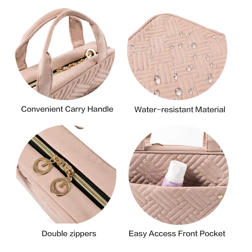 Pieghevole portatile trapuntatura da viaggio da uomo Roll Up Beauty Case Kit trucco cosmetico